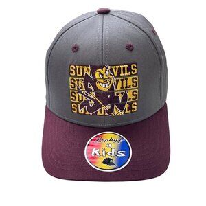 Zephyr Arizona State Sun Devils Kids OS Snapback Gray Maroon Cotton Outdoor NEW
